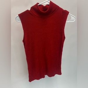 Dana Buchman - red turtleneck short sleeve sweater